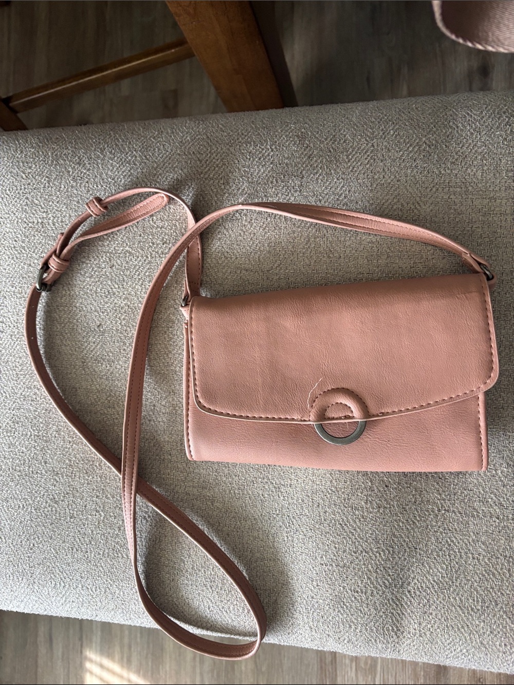 Universal Thread Dusty Rose Crossbody Clutch with Ring Detail